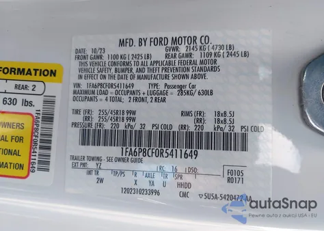 2024 Ford Mustang Gt Fastback from USA, damaged, VIN 1FA6P8CF0R5411649